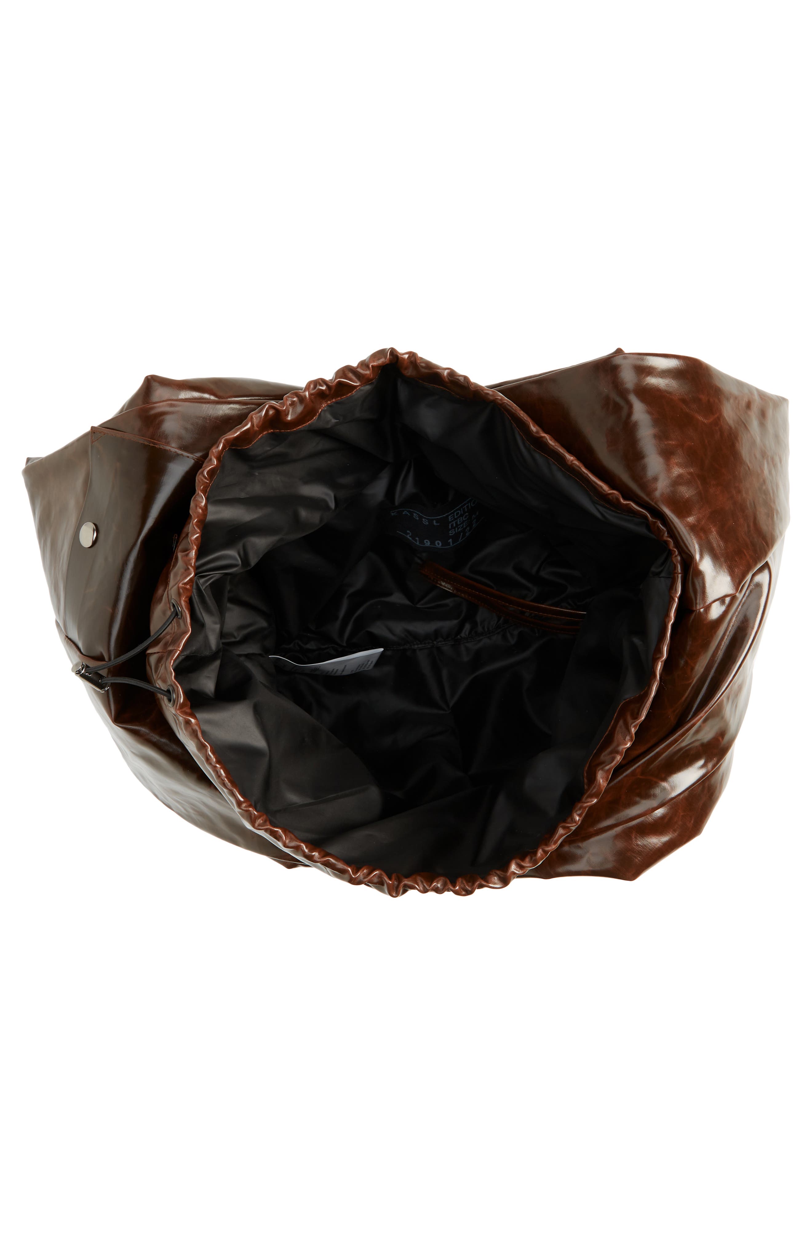 KASSL Medium Anchor Oiled Canvas Shoulder Bag, Alternate, color, Dark Brown