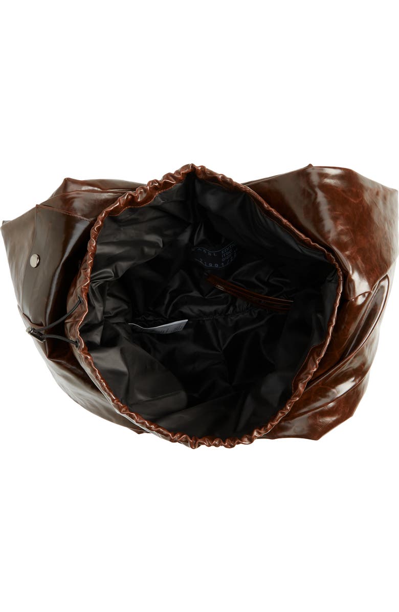 KASSL Medium Anchor Oiled Canvas Shoulder Bag, Alternate, color, Dark Brown