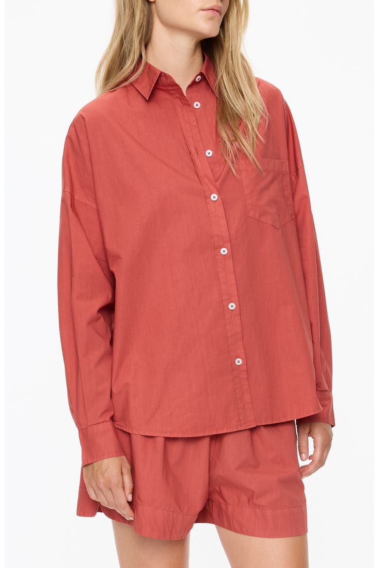 Chiara Button-Up Shirt, Alternate, color, HENNA