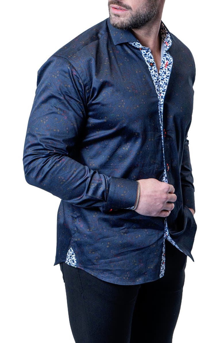 Maceoo Einstein Paisley Swirls Contemporary Fit Button-Up Shirt, Alternate, color, 