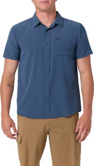 O'Neill TRVLR Perforated Performance Short Sleeve Button Up Shirt