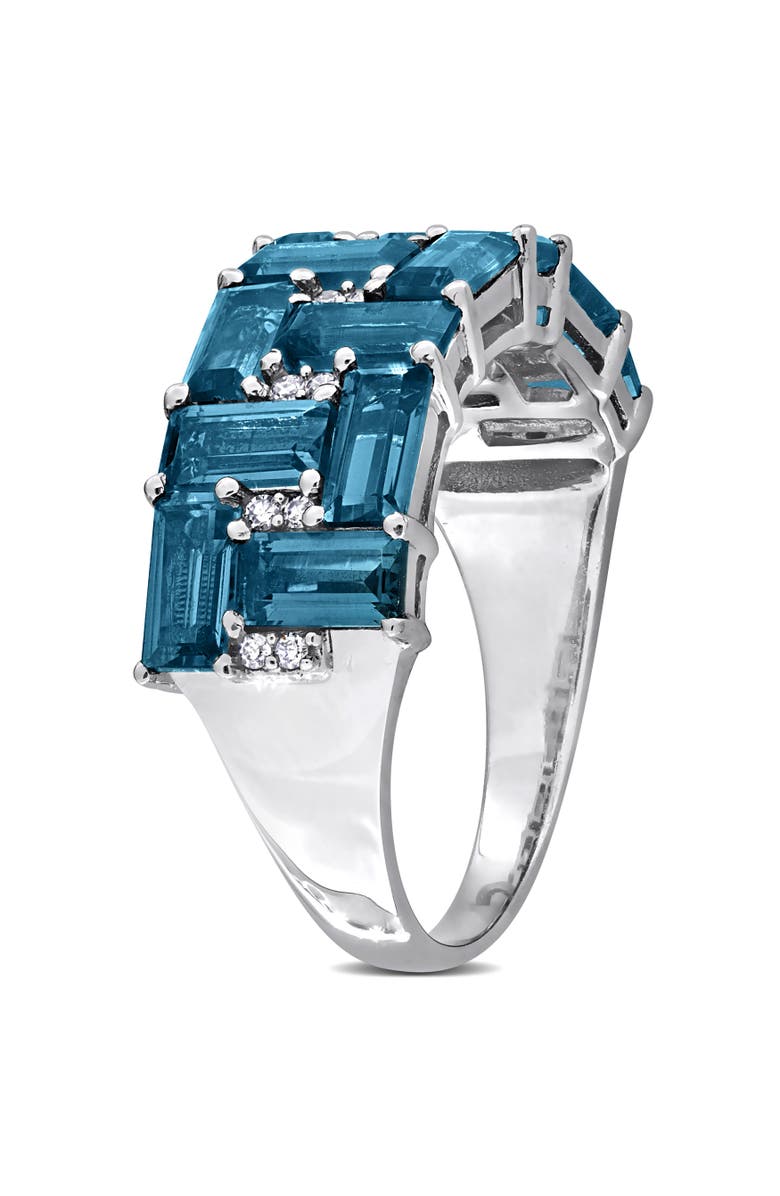 Julianna B. Blue Topaz & Diamond Eternity Band 10k, Alternate, color, 