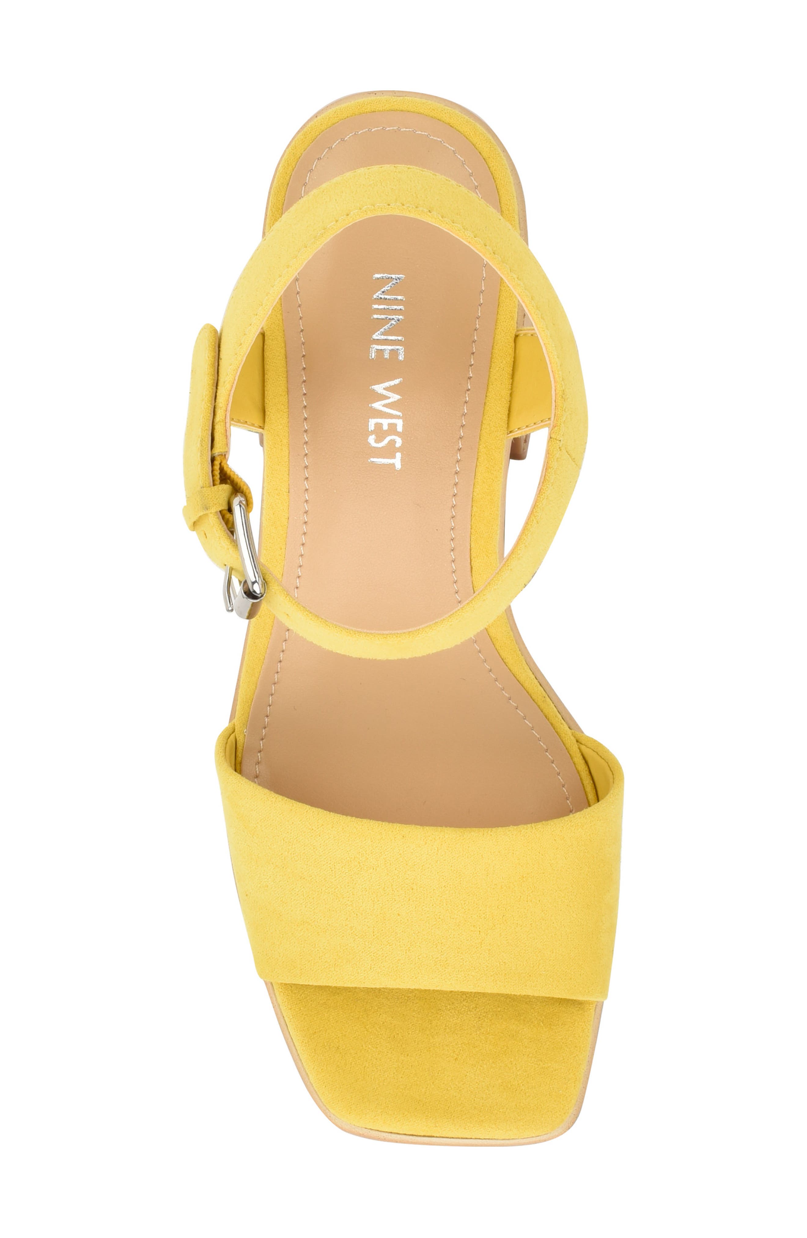 Nine West Open It Platform Heeled Sandal, Alternate, color, Yellow