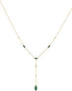 EFFY Diamond & Malachite Lariat Necklace