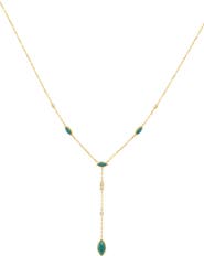 EFFY Diamond & Malachite Lariat Necklace