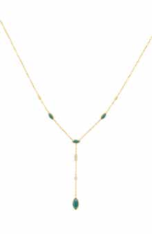 EFFY Diamond & Malachite Lariat Necklace