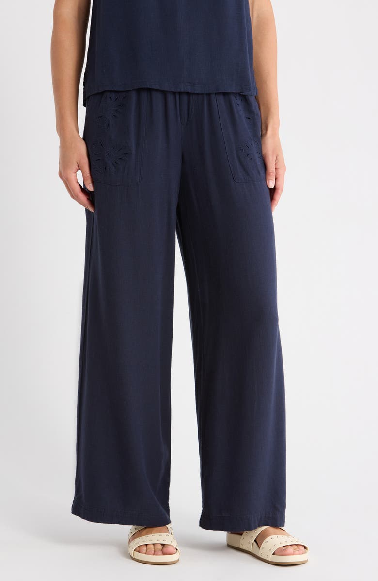 Splendid Cayden Wide Leg Pants, Main, color, Navy Blue