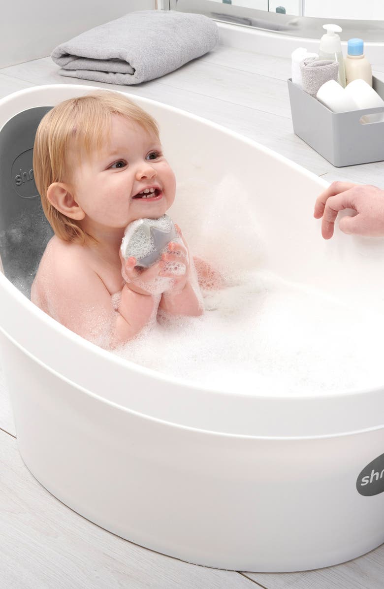 SHNUGGLE Toddler Bathtub, Alternate, color, White / Grey