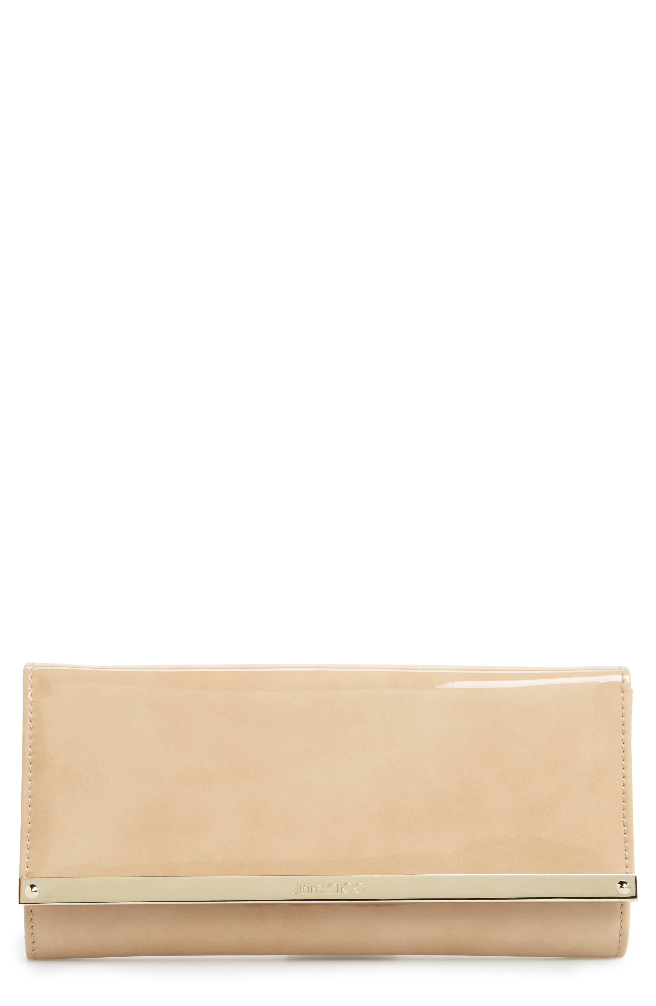 Jimmy Choo 'Milla' Patent Leather Wallet on a Chain, Main, color, 