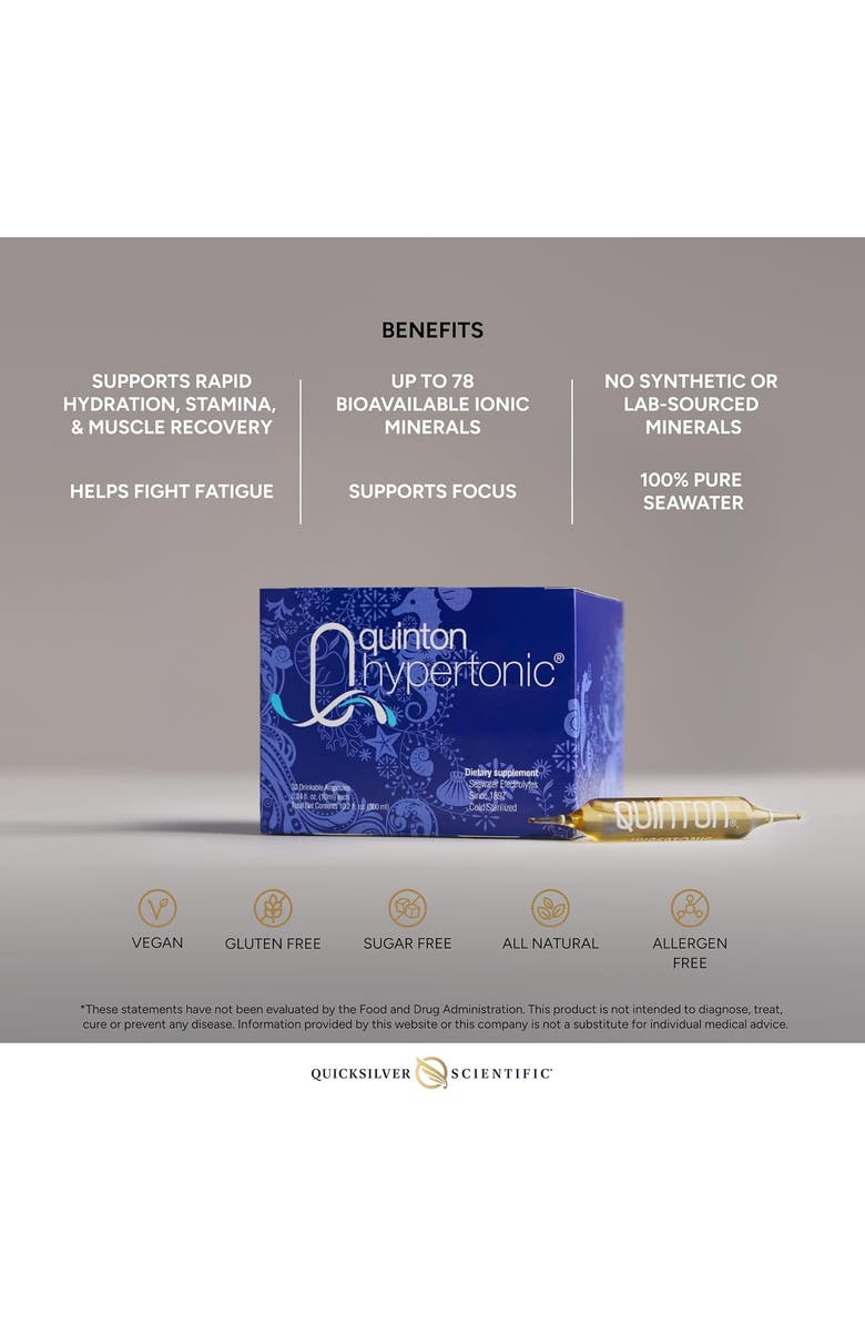 Quicksilver Scientific Original Quinton Hypertonic Sea Water Liquid Supplement, Alternate, color,