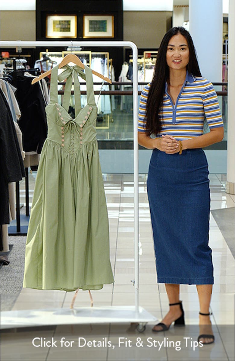 Emilia Corset Halter Midi Dress, sales video thumbnail