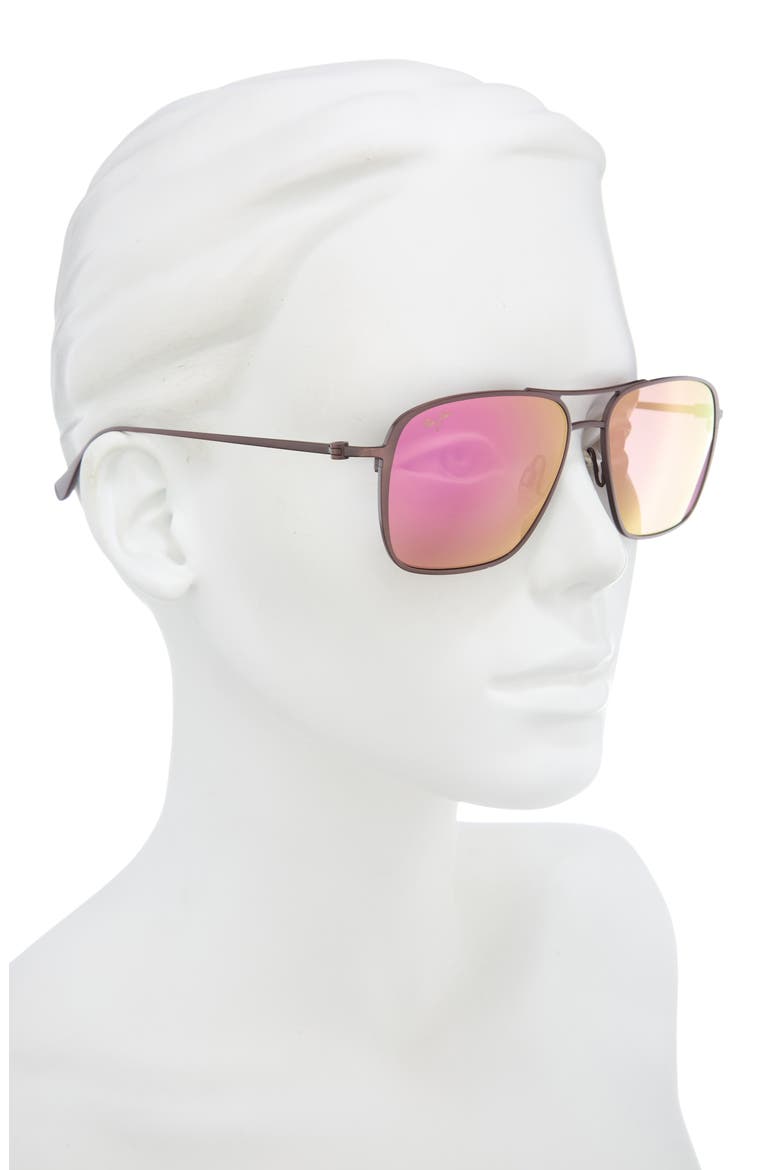 Polarized Navigator Sunglasses, Alternate, color, BURGUNDY BURGUNDY SUNRISE