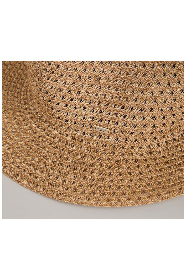 Lillian Packable Straw Fedora, Alternate, color, CAMEL/ GOLD