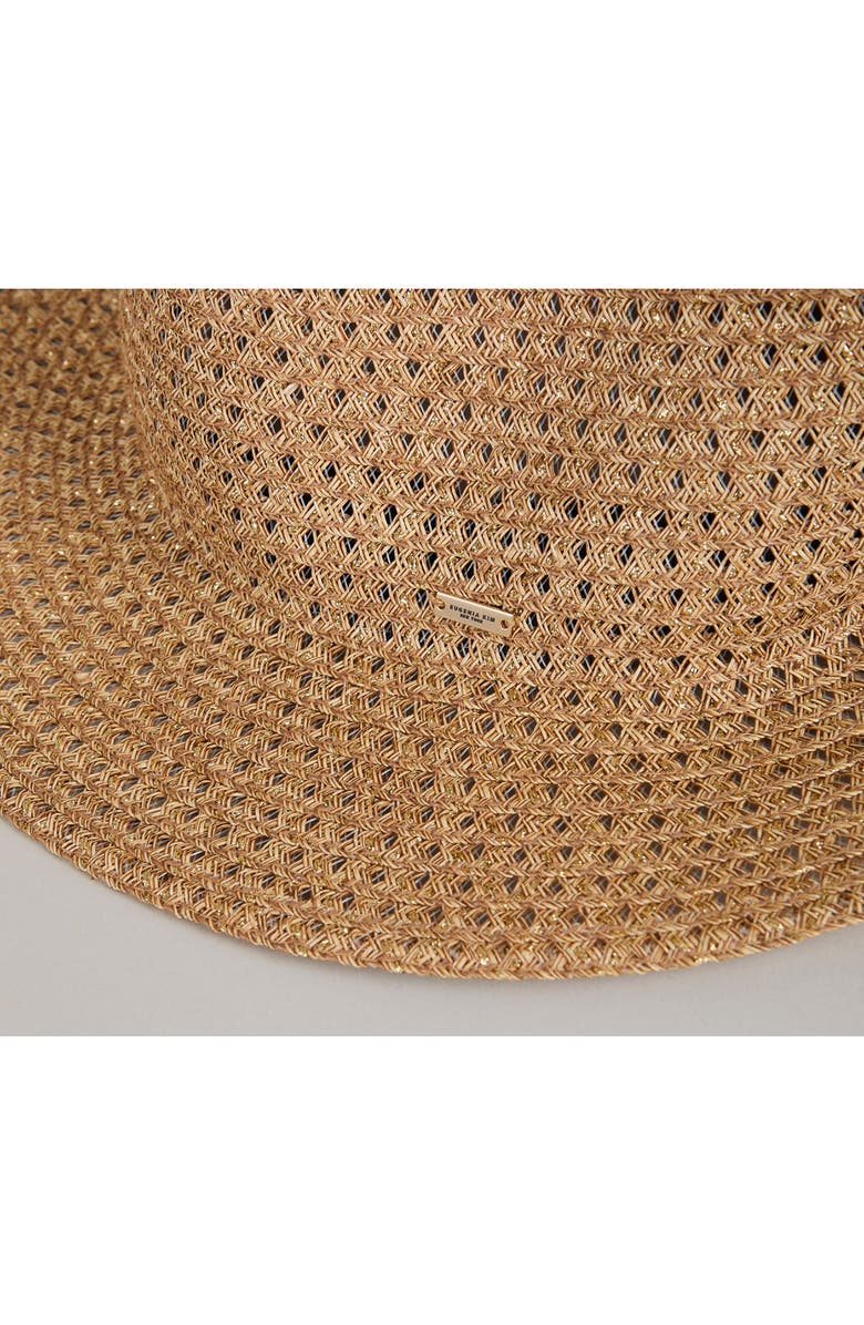 Eugenia Kim Lillian Packable Straw Fedora, Alternate, color, Camel/ Gold