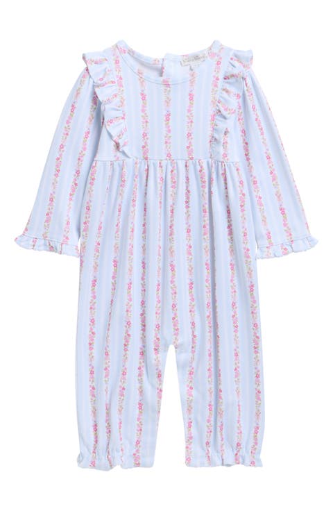 Floral Long Sleeve Pima Cotton Jumpsuit