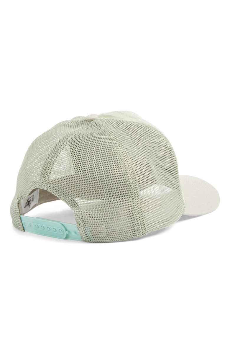 BOYS LIE Logo Patch Flames Burnout Trucker Hat, Alternate, color, 