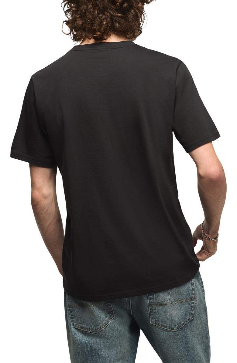 Lucky Brand Solid Short Sleeve Cotton Henley, Alternate, color, Jet Black