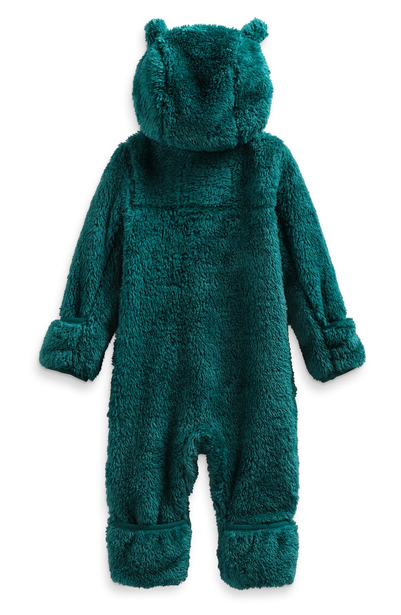 The North Face Baby Bear Hooded Romper, Alternate, color, Ponderosa Green