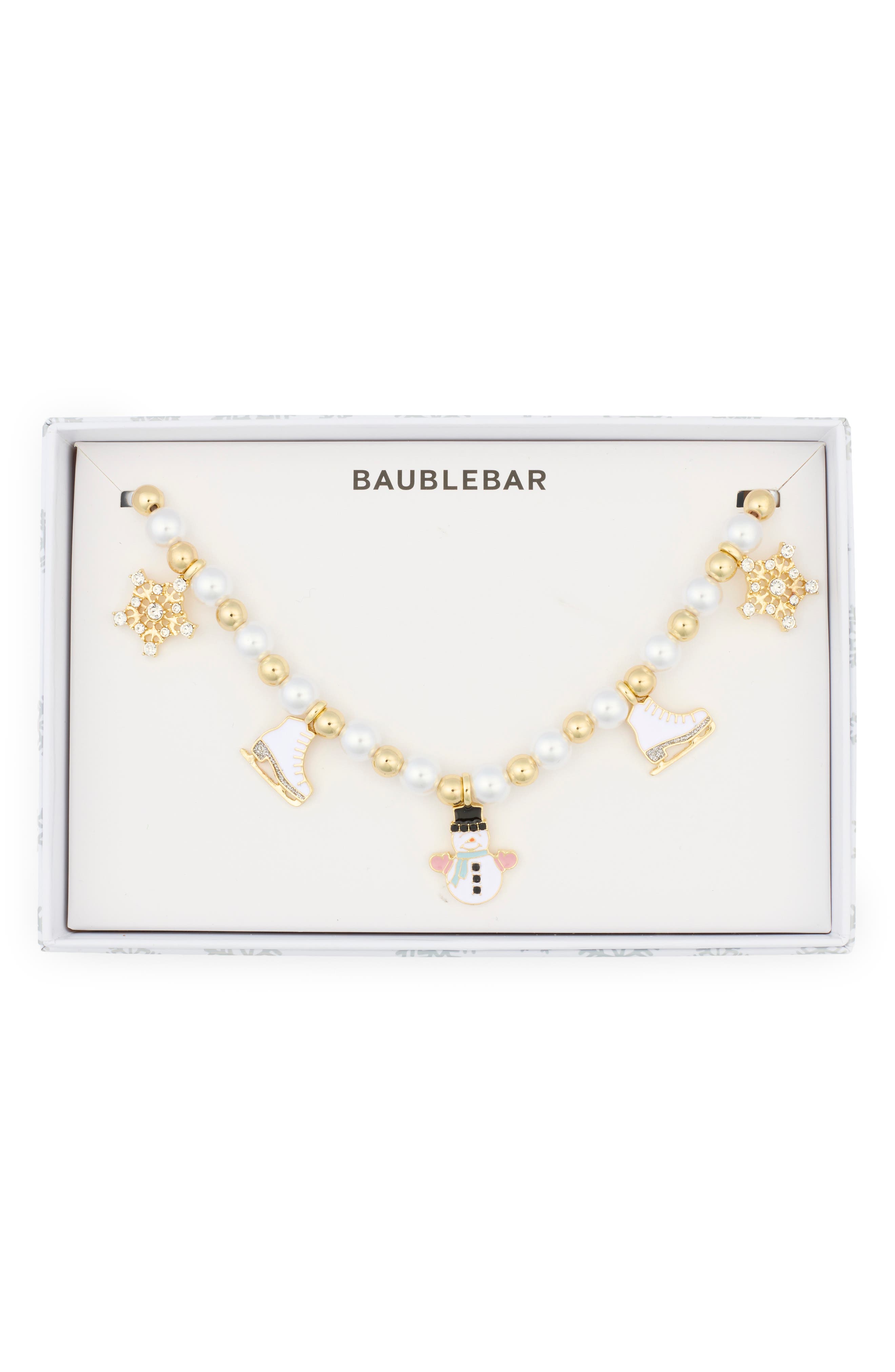 BaubleBar Snowman Pearl Charm Necklace