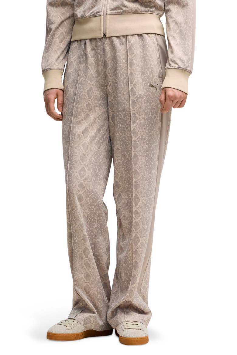 T7 Snake Print Track Pants, Main, color, BEIGE