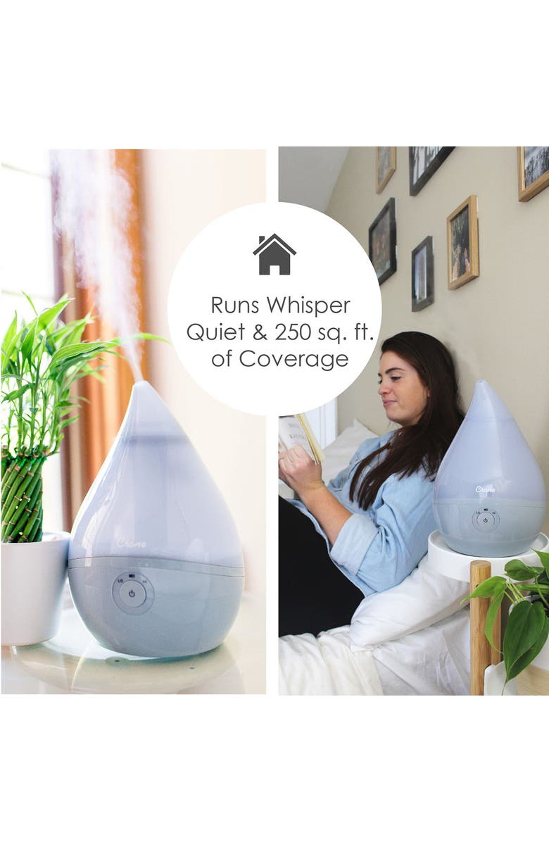 Crane Air Droplet 1/2-Gallon Cool Mist Humidifier, Alternate, color, Grey