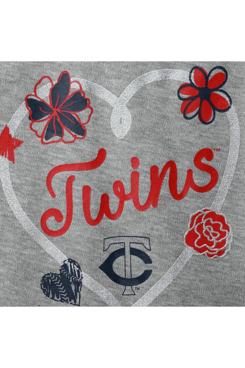 Girls Newborn & Infant Navy/Red/Heathered Gray Minnesota Twins 3-Pack Batter Up Bodysuit Set, Alternate, color, Navy