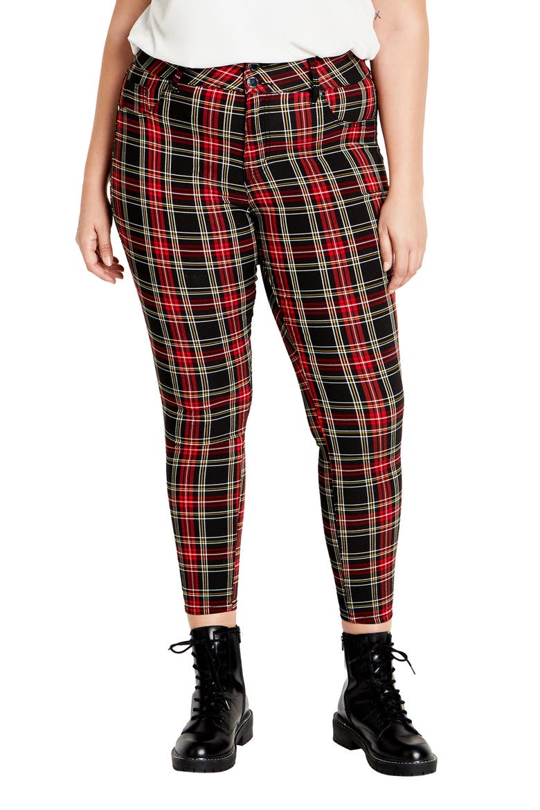 Harley Check Skinny Jeans, Main, color, CHECK