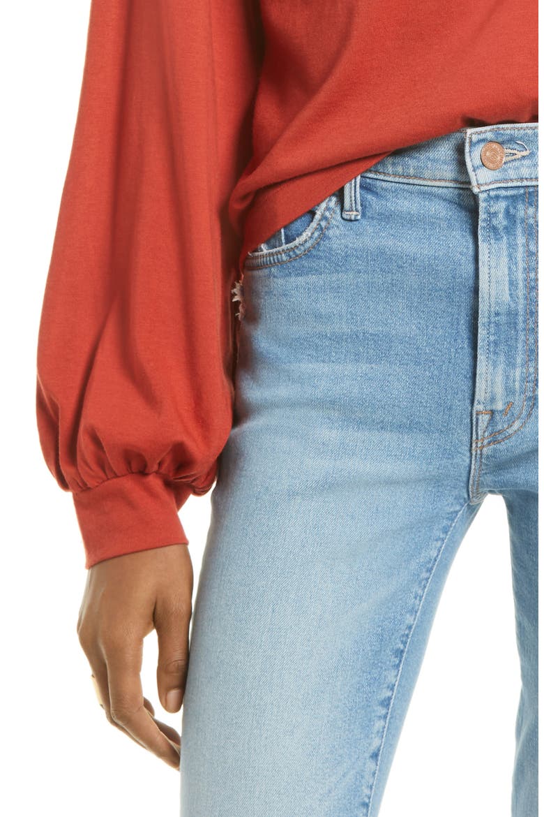Blouson Sleeve Knit Top, Alternate, color, RED OCHRE