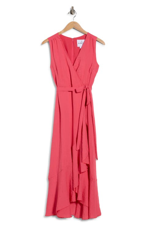 Sleeveless Faux Wrap Dress