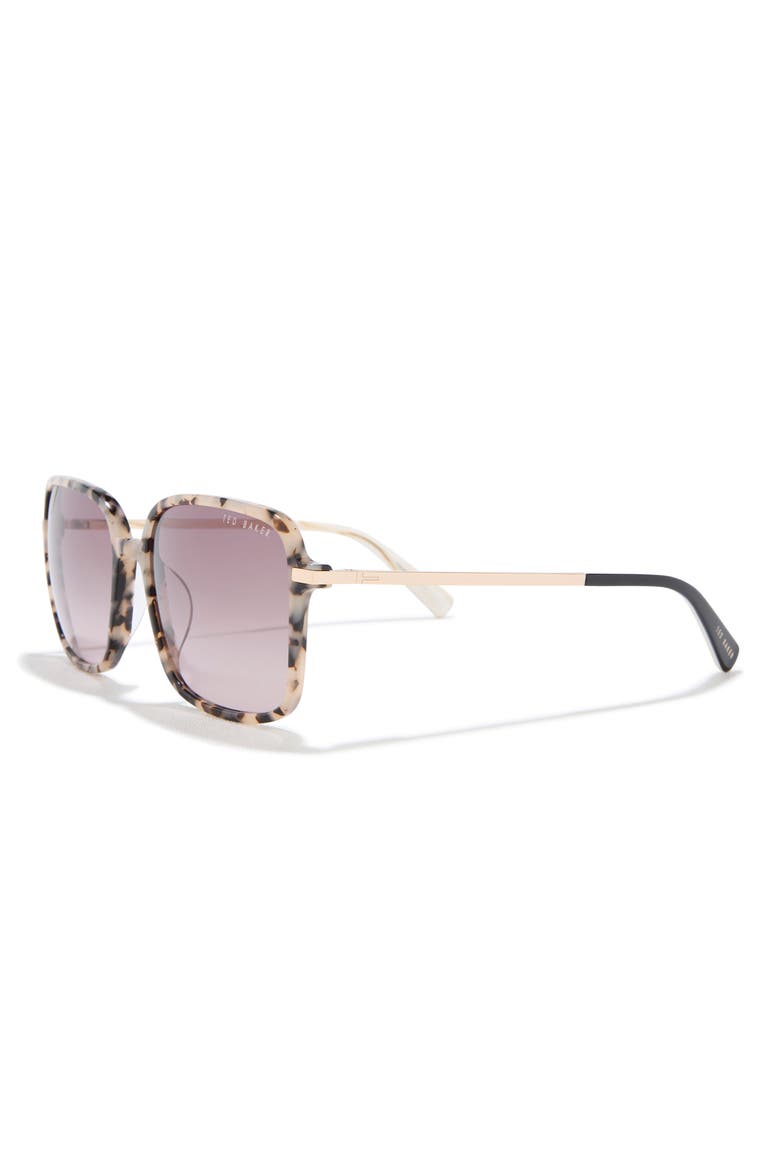 57mm Gradient Square Sunglasses, Alternate, color, IVORY TORTOISE