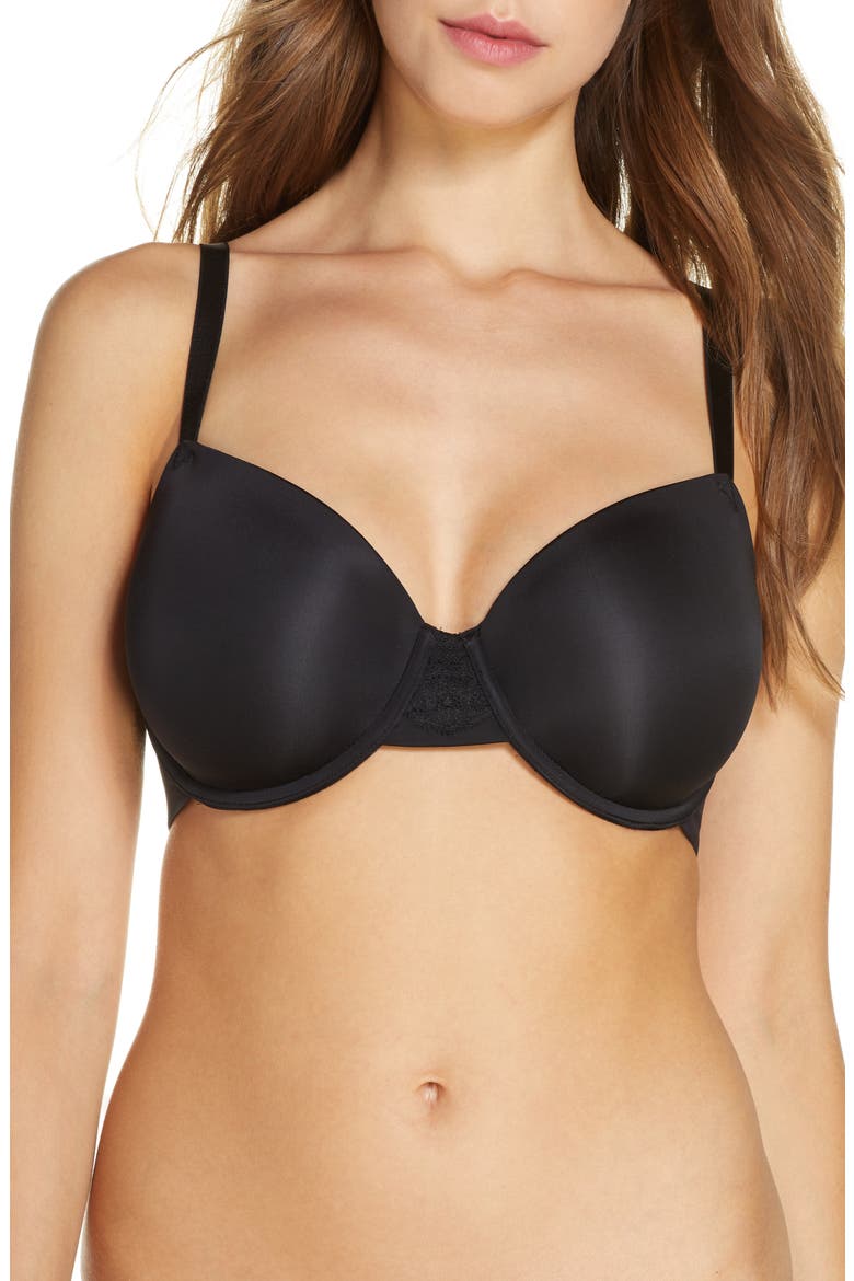 Lace Impression Underwire Contour Bra, Main, color, BLACK