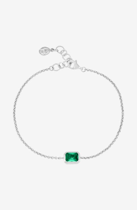 Green Garnet Octagon Chain Bracelet