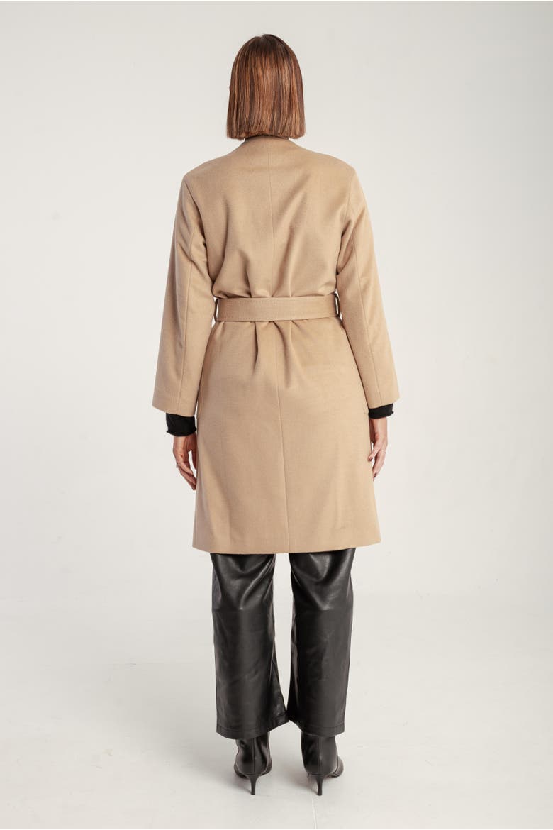 Cashmere Belted Lapel Coat, Alternate, color, Yellow Camel