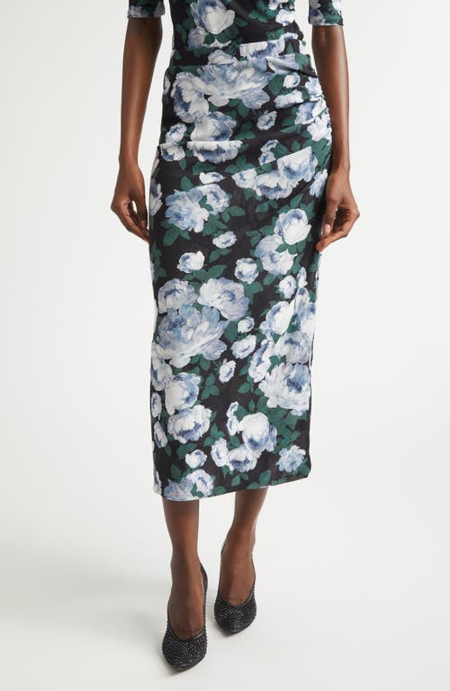 Stella Mccartney Bunch Of Roses Mesh Midi Skirt In Black