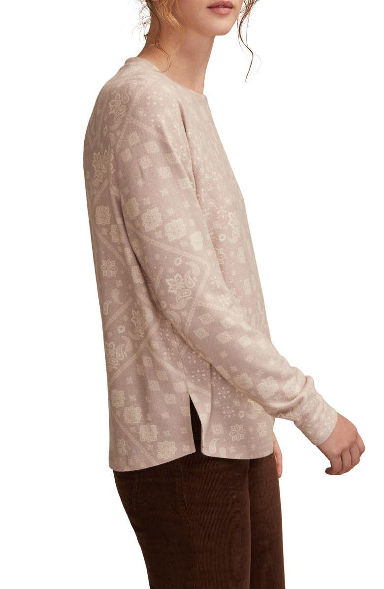 Lucky Brand Cloud Raglan Sleeve Knit Top, Alternate, color, Neutral Multi