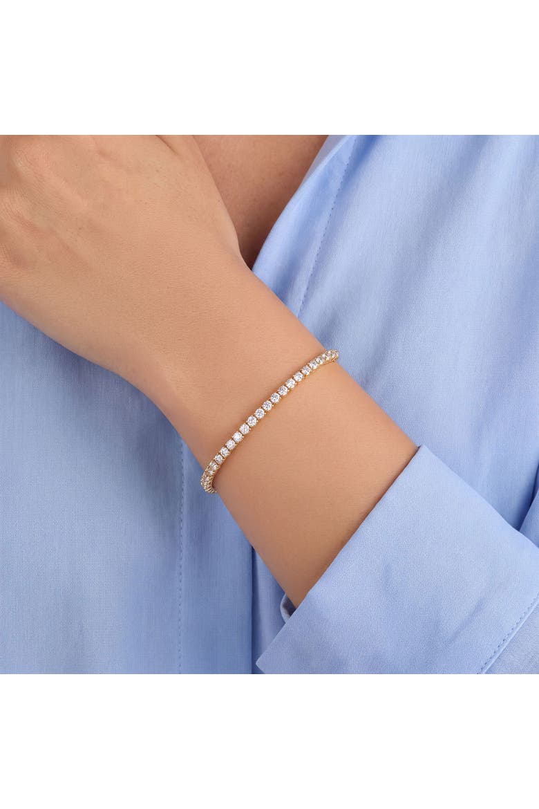 CZ Tennis Bracelet, Alternate, color, Gold Plated Sterling Silver