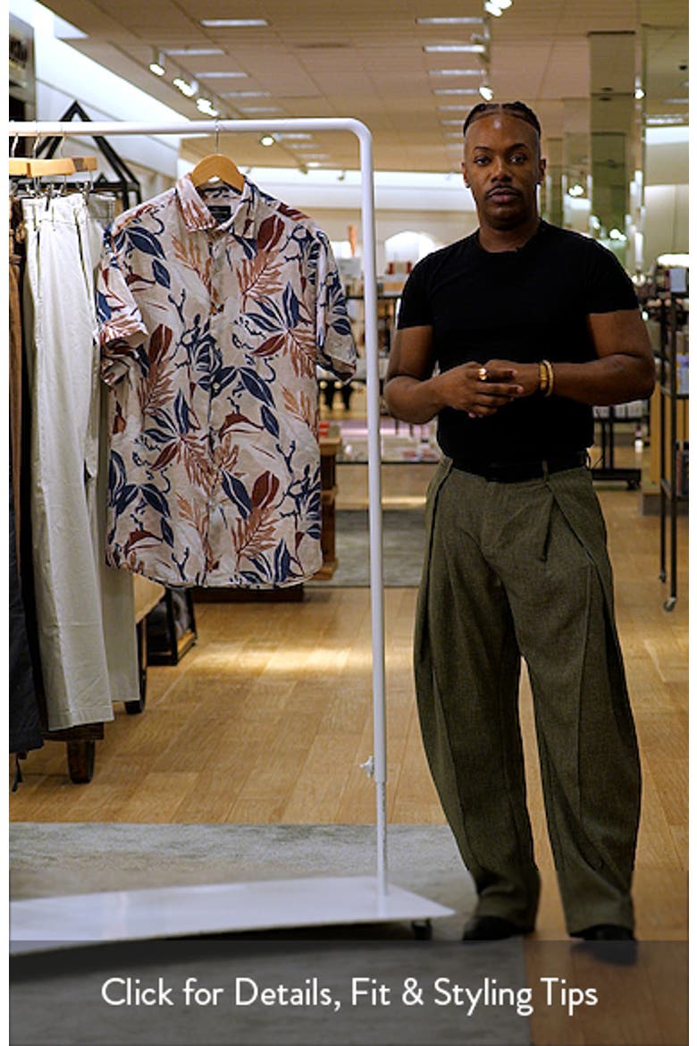 Saltwater Creek Sports Fit Botanic Print Short Sleeve Linen Button-Up Shirt video