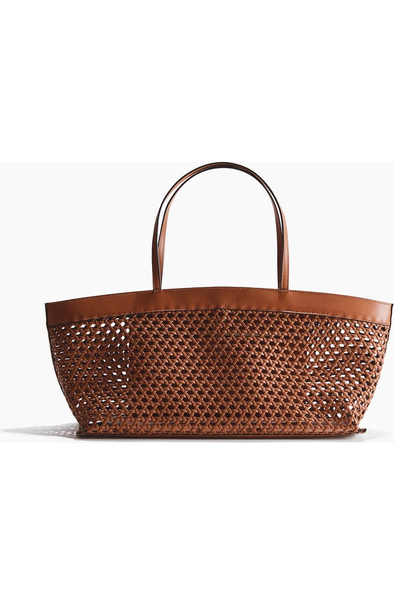 H&M Lattice-weave Shopper, Main, color, Brown