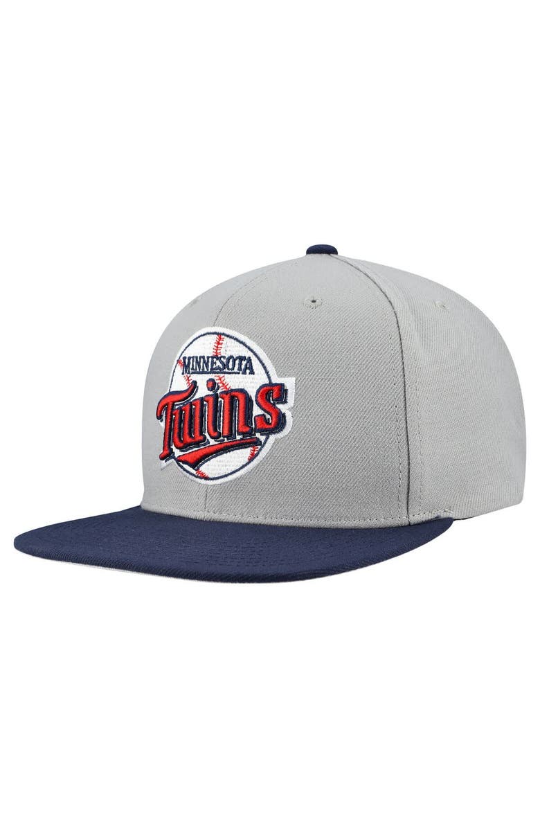 Mitchell & Ness Men's Mitchell & Ness Gray Minnesota Twins Cooperstown Collection Basic Flip Snapback Hat, Main, color, Gray