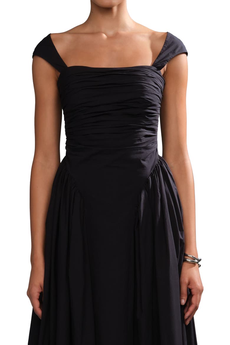 Galilea ruched dress, Alternate, color, Black