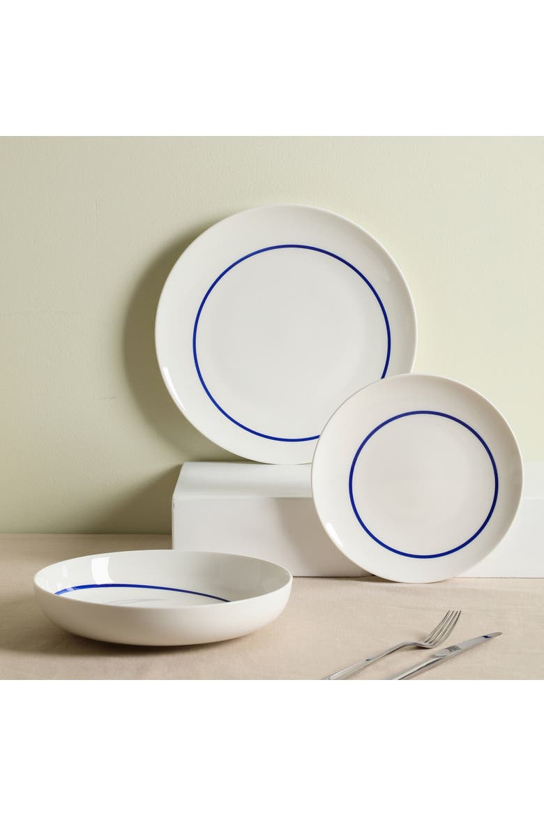 Luna Porcelain 24-Piece Dinnerware Set, Alternate, color, Blue