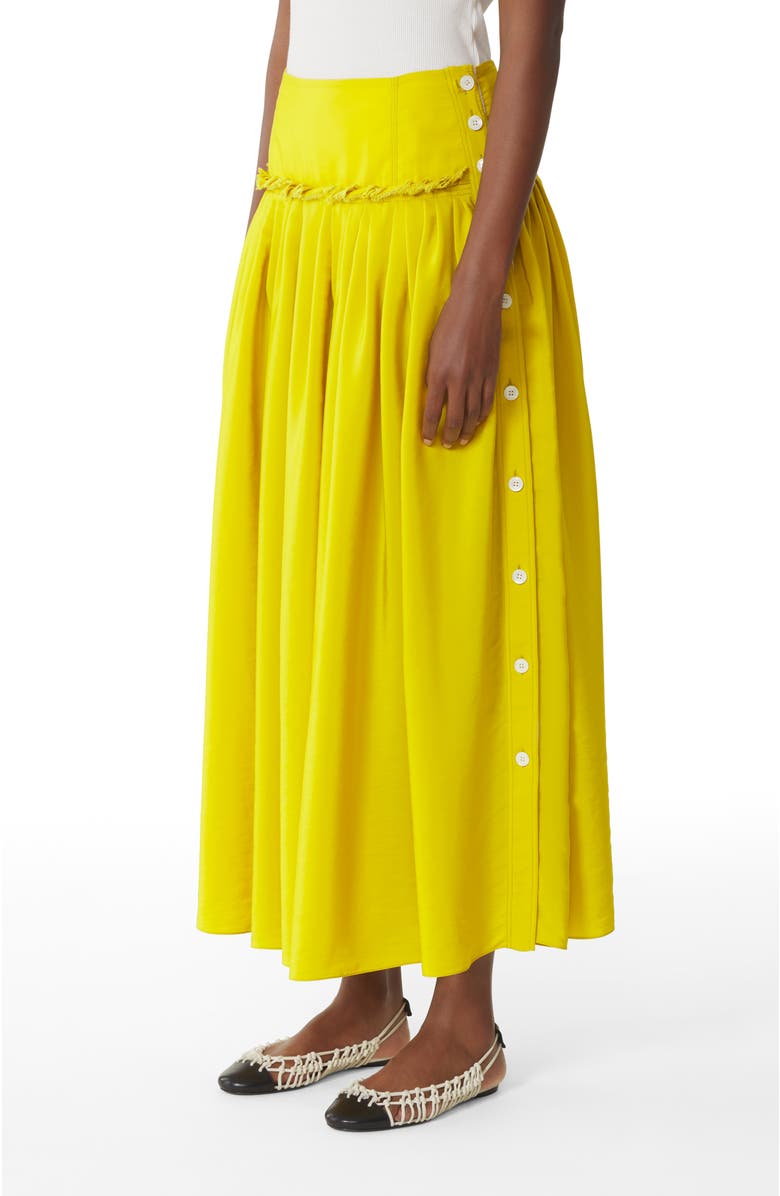 Lanvin Yellow Basque Skirt In Charmeuse, Alternate, color, Yellow