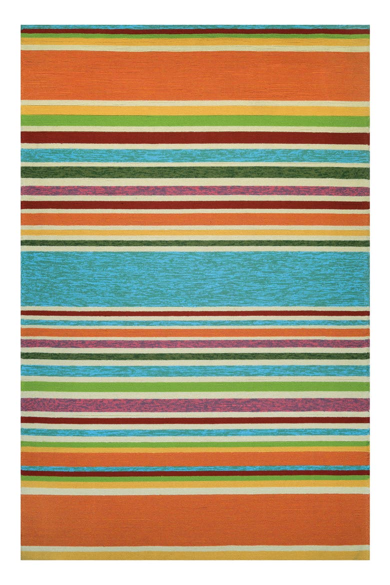 Sherbet Stripe Indoor/Outdoor Rug, Alternate, color, ORANGE/ MULTI