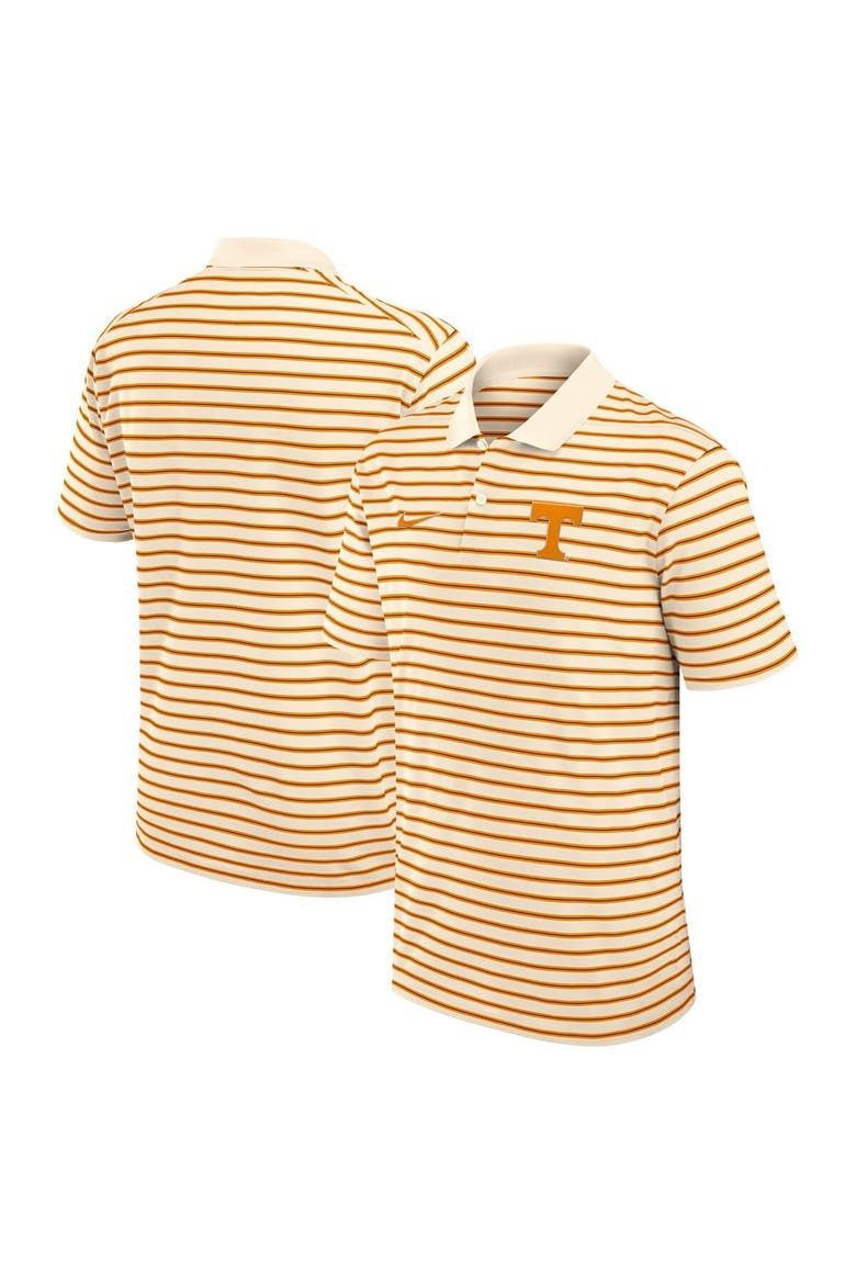 Men's Nike Cream Tennessee Volunteers Solid Foundation Striped Performance Polo, Main, color, Cream