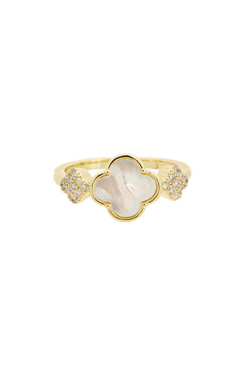 Juvell Mother-of-Pearl & Cubic Zirconia Clover Ring, Main, color, 