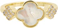 Juvell Mother-of-Pearl & Cubic Zirconia Clover Ring