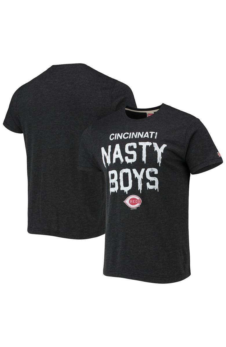 Homage Men's Homage Heathered Charcoal Cincinnati Reds Team Hyper Local Tri-Blend T-Shirt, Main, color, 