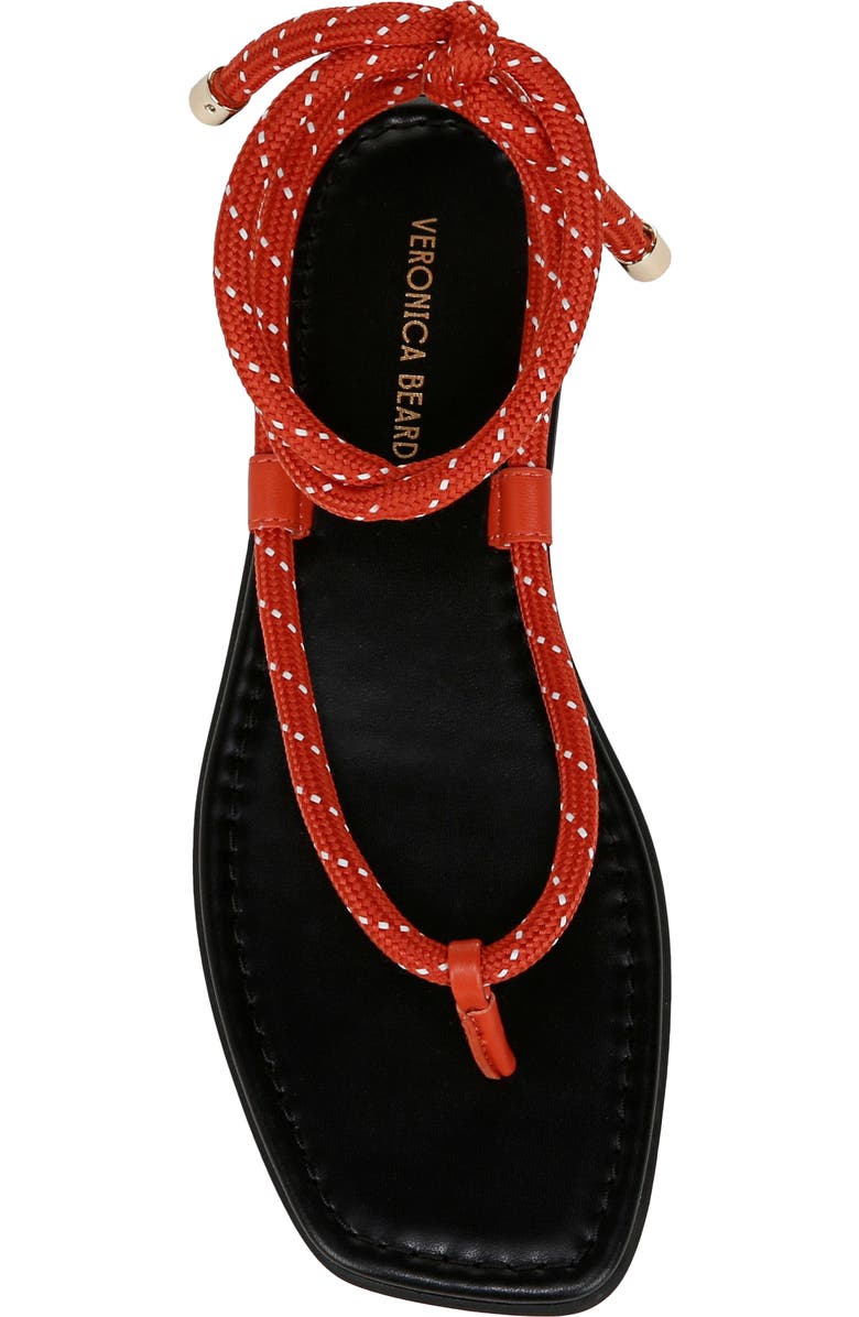 Veronica Beard Carmina Ankle Wrap Sandal, Alternate, color, Persimmon/ Coconut