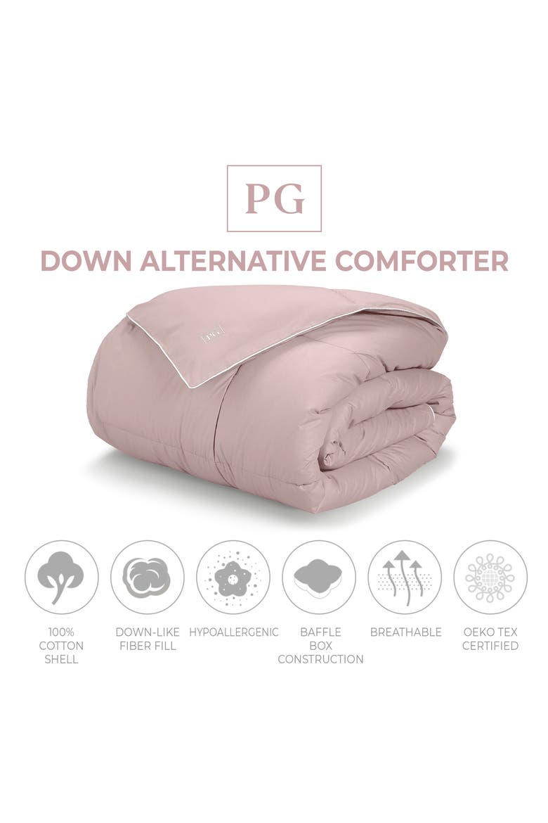 All Season Gel Fiber Down Alternative Comforter, Alternate, color, PINK