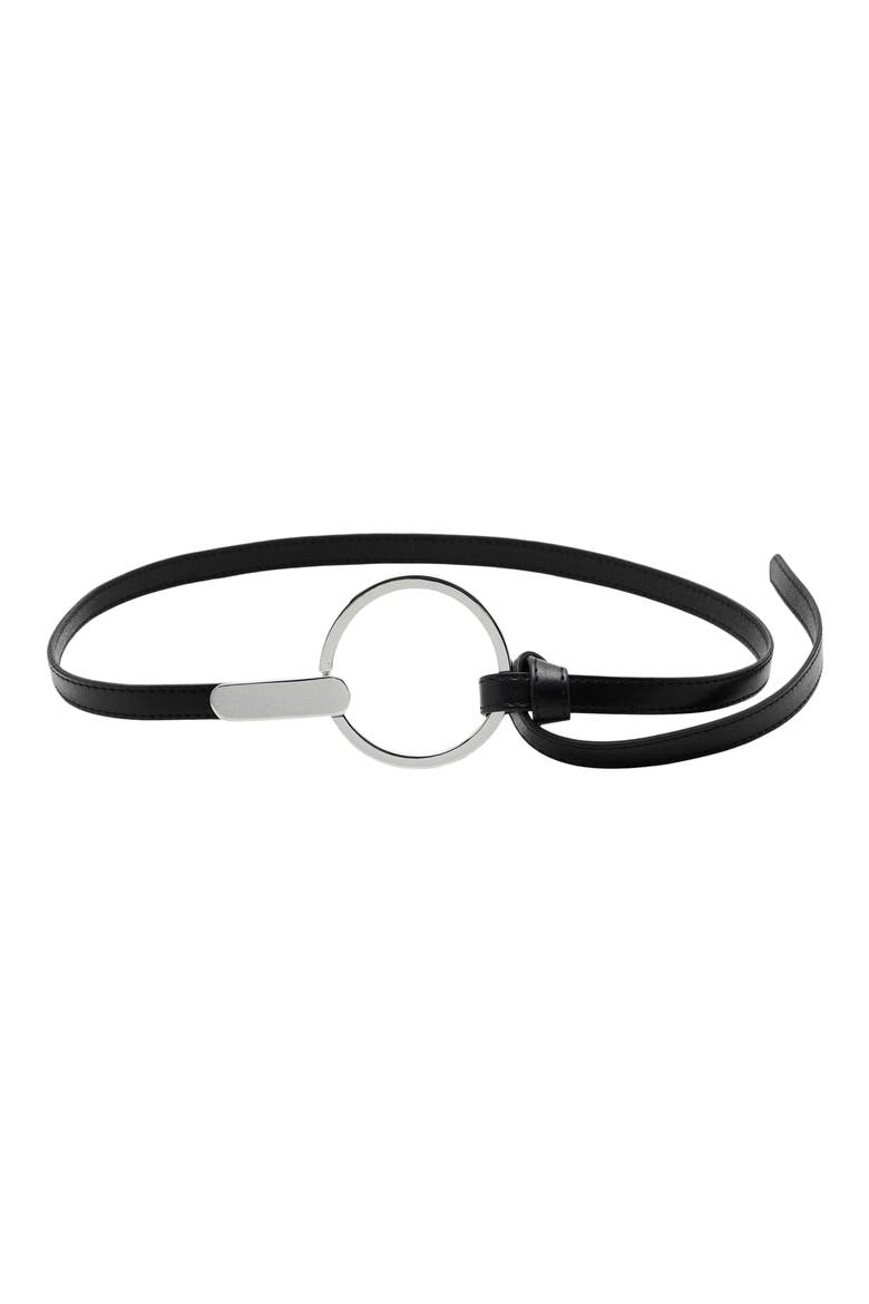 Maxi Buckle Thin Belt, Main, color, BLACK